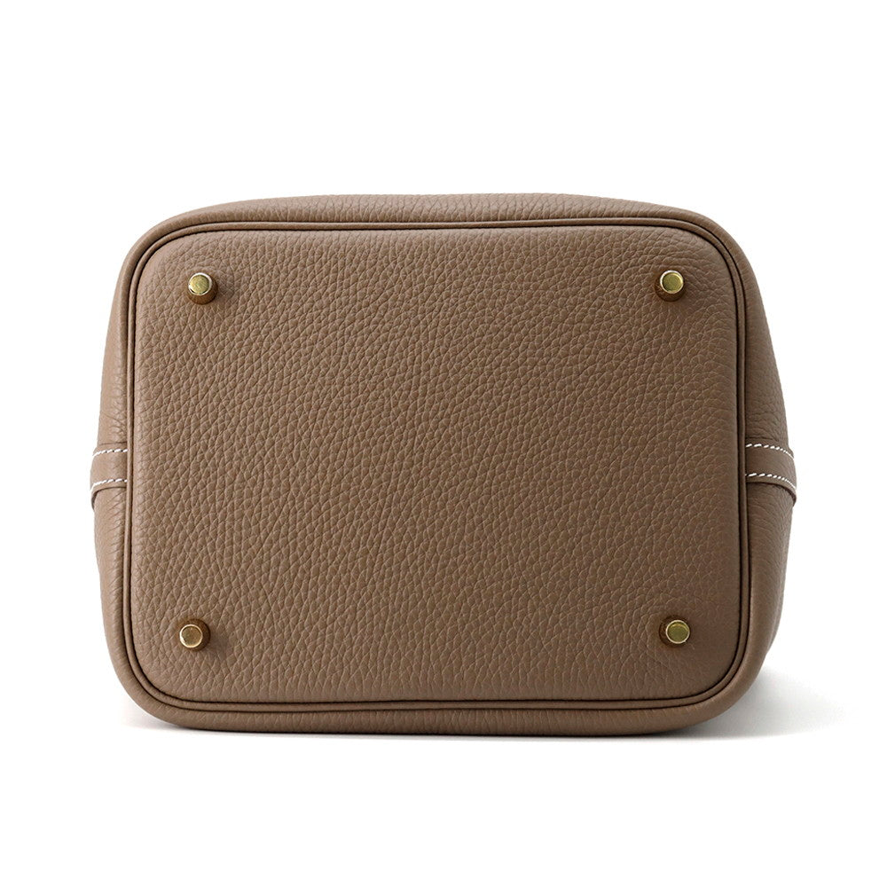 HERMES Picotin Padlock Etoupe Taurillon Clemence Size MM