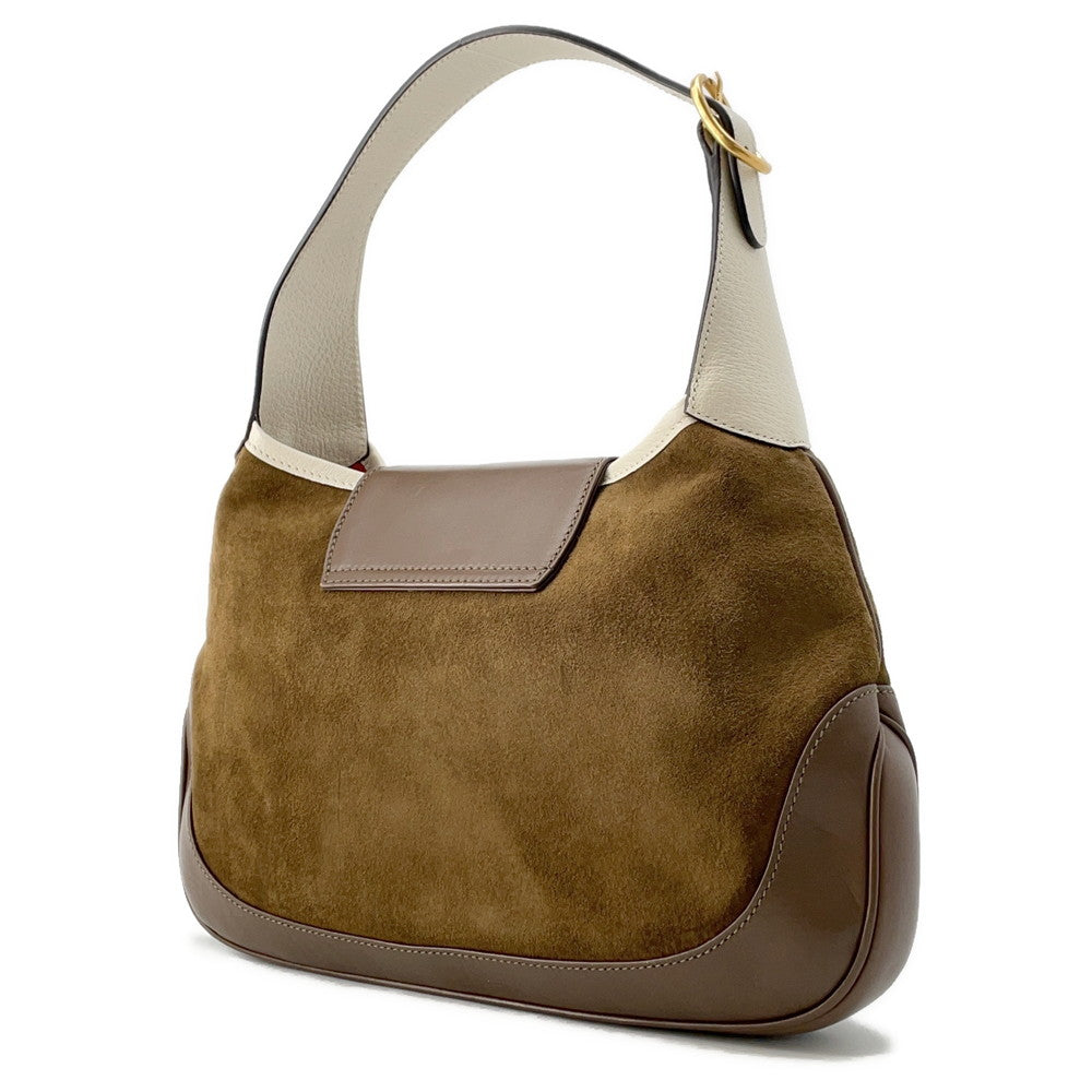 GUCCI Jackie Vintage Shoulder Bag Brown Suede leather