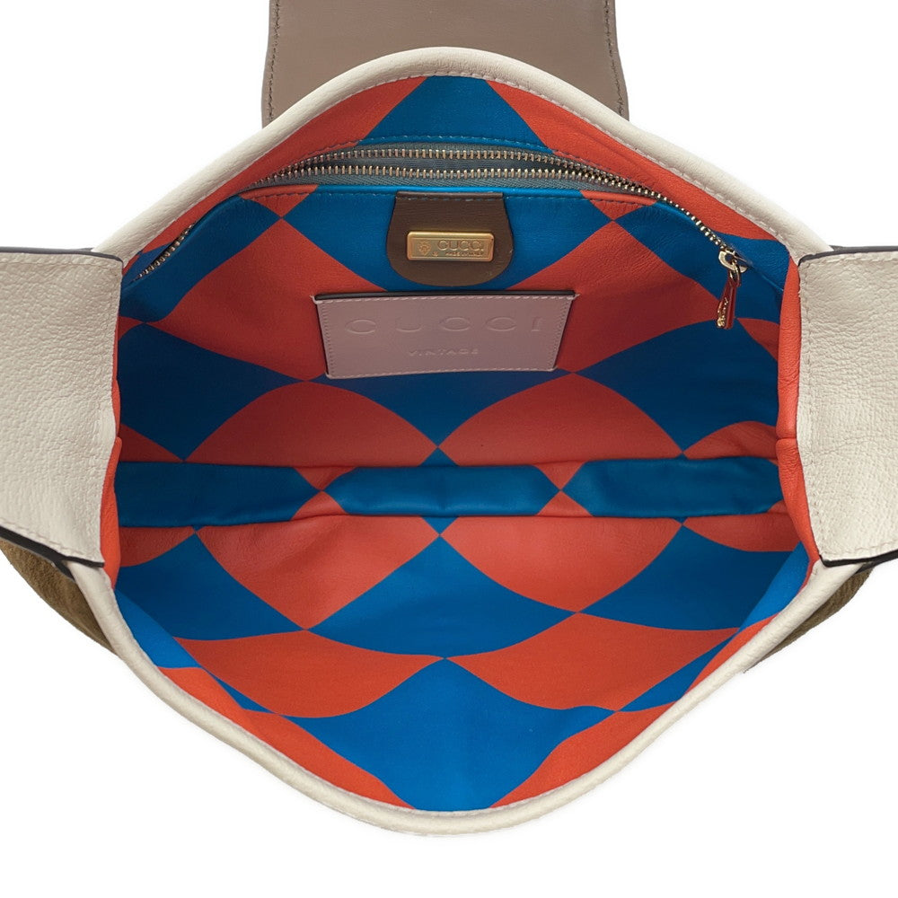 GUCCI Jackie Vintage Shoulder Bag Brown Suede leather