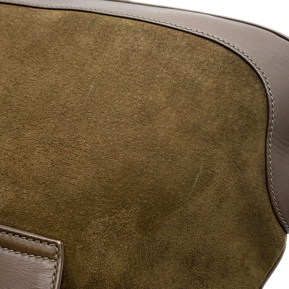 GUCCI Jackie Vintage Shoulder Bag Brown Suede leather