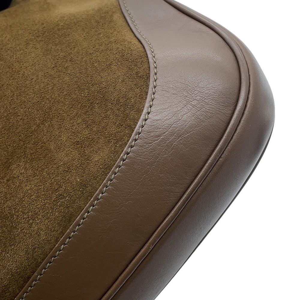 GUCCI Jackie Vintage Shoulder Bag Brown Suede leather