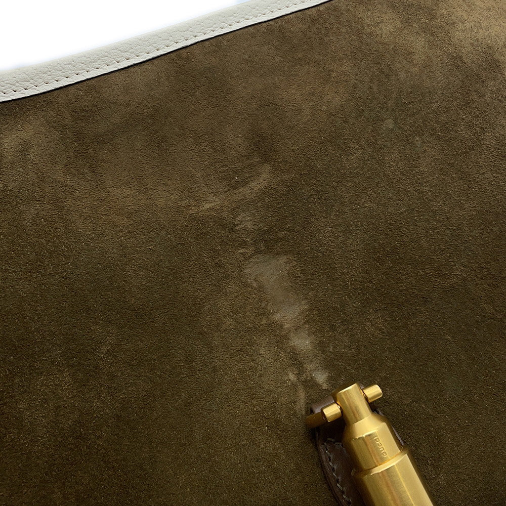 GUCCI Jackie Vintage Shoulder Bag Brown Suede leather