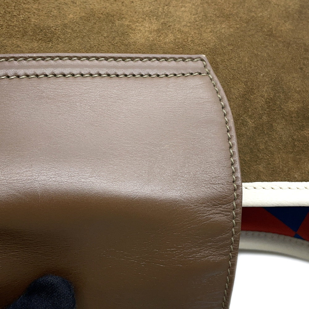 GUCCI Jackie Vintage Shoulder Bag Brown Suede leather