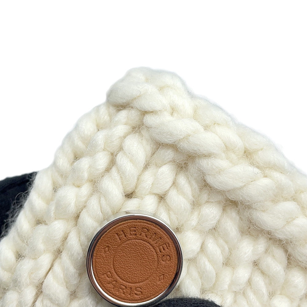 HERMES Joplan Gloves Size TU White Wool 79% Silk14% Cashmere7%