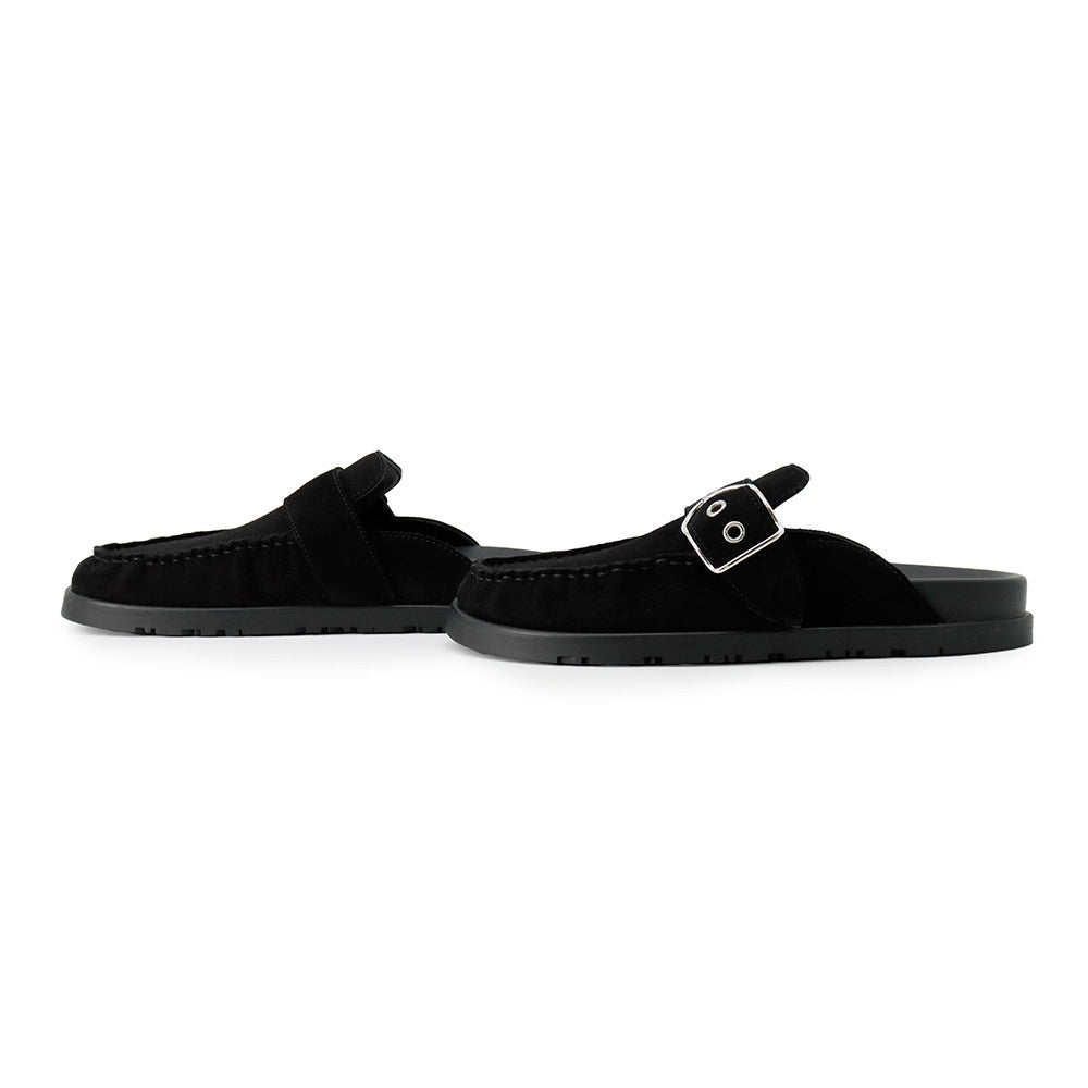 HERMES Sandals Key Black Veroa Size 37
