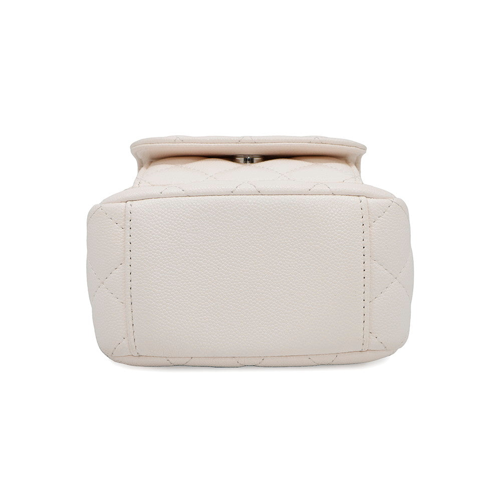 CHANEL Matelasse Backpack WhiteAP3753 Caviar Leather Size Mini