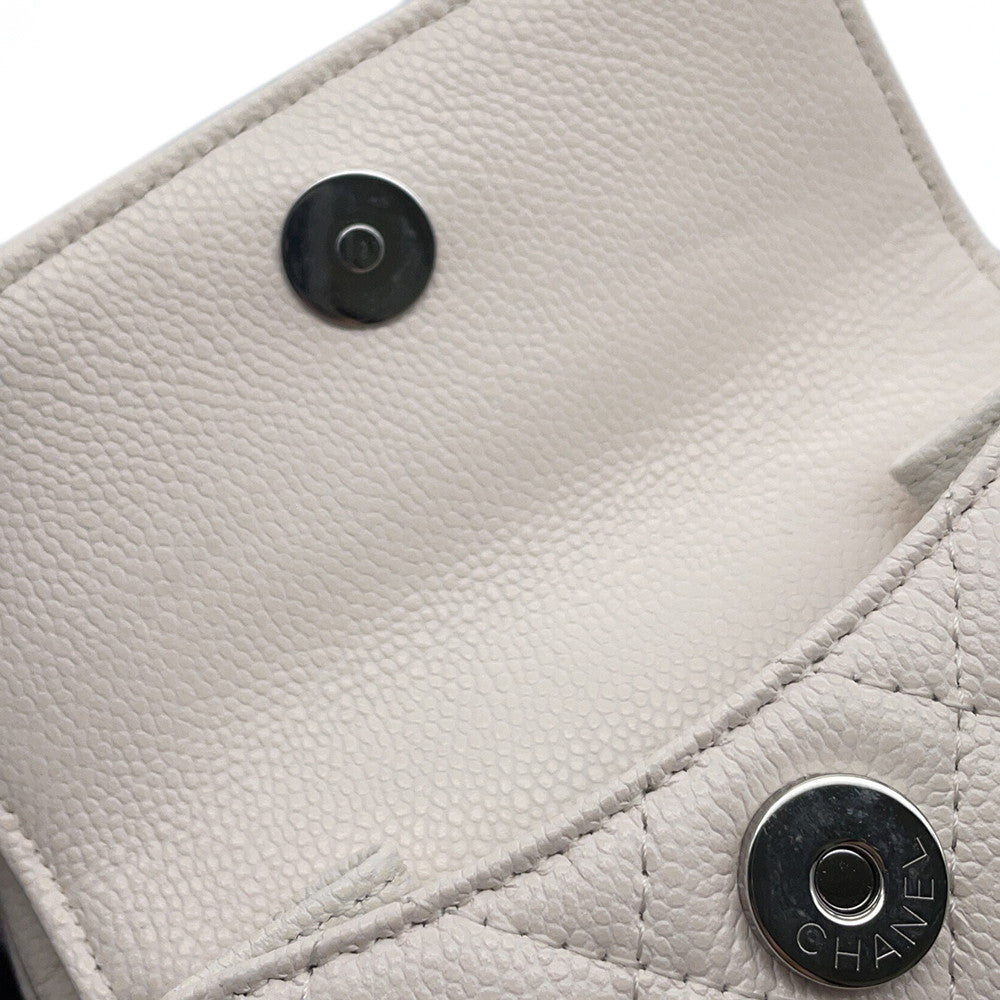 CHANEL Matelasse Backpack WhiteAP3753 Caviar Leather Size Mini
