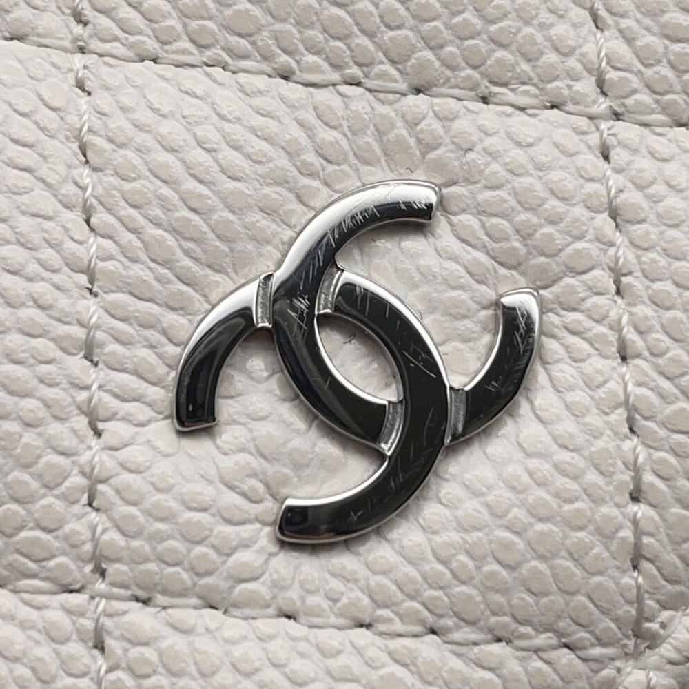 CHANEL Matelasse Backpack WhiteAP3753 Caviar Leather Size Mini