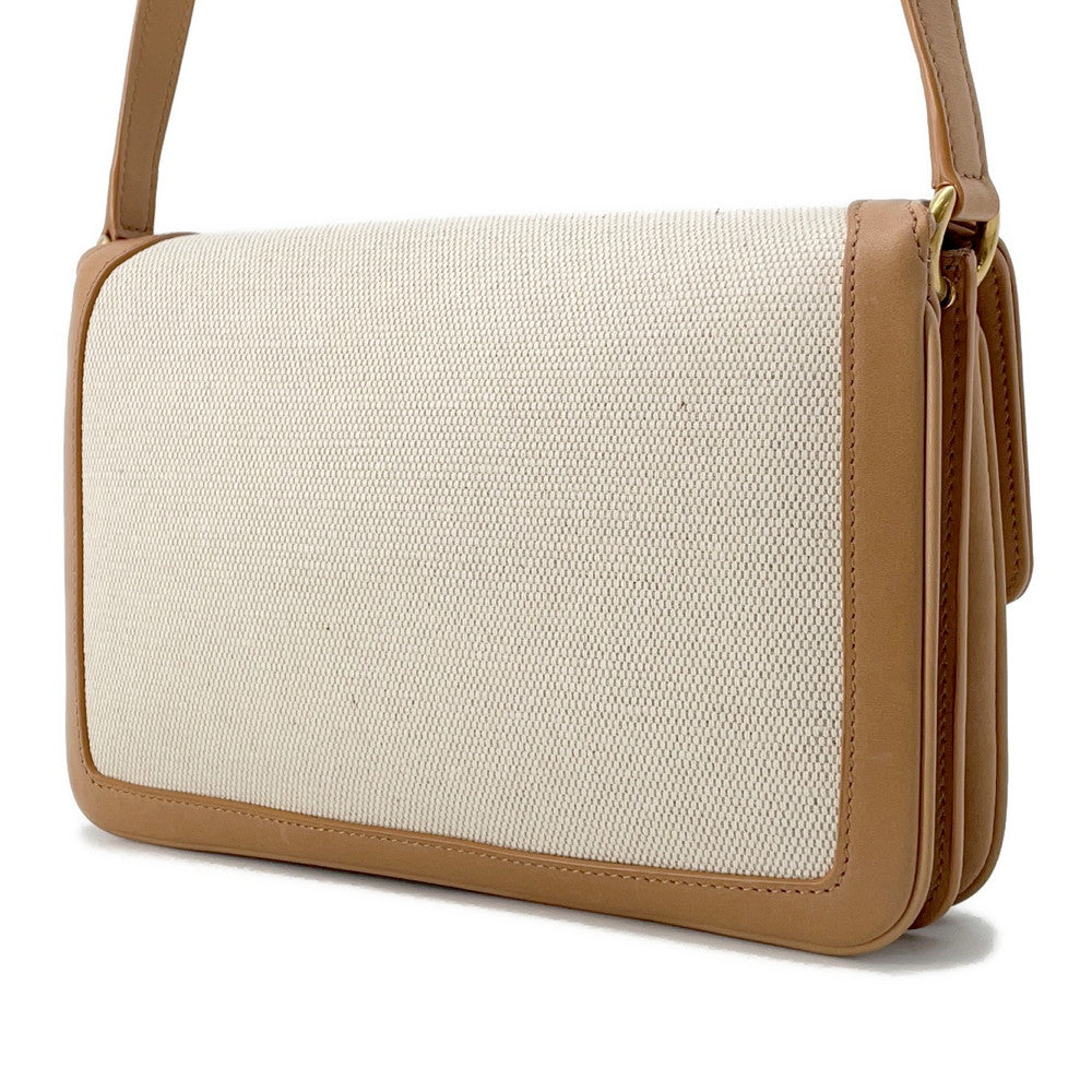 SAINT LAURENT PARIS Le Maillon Shoulder Bag Beige/Ivory729547 Leather Canvas