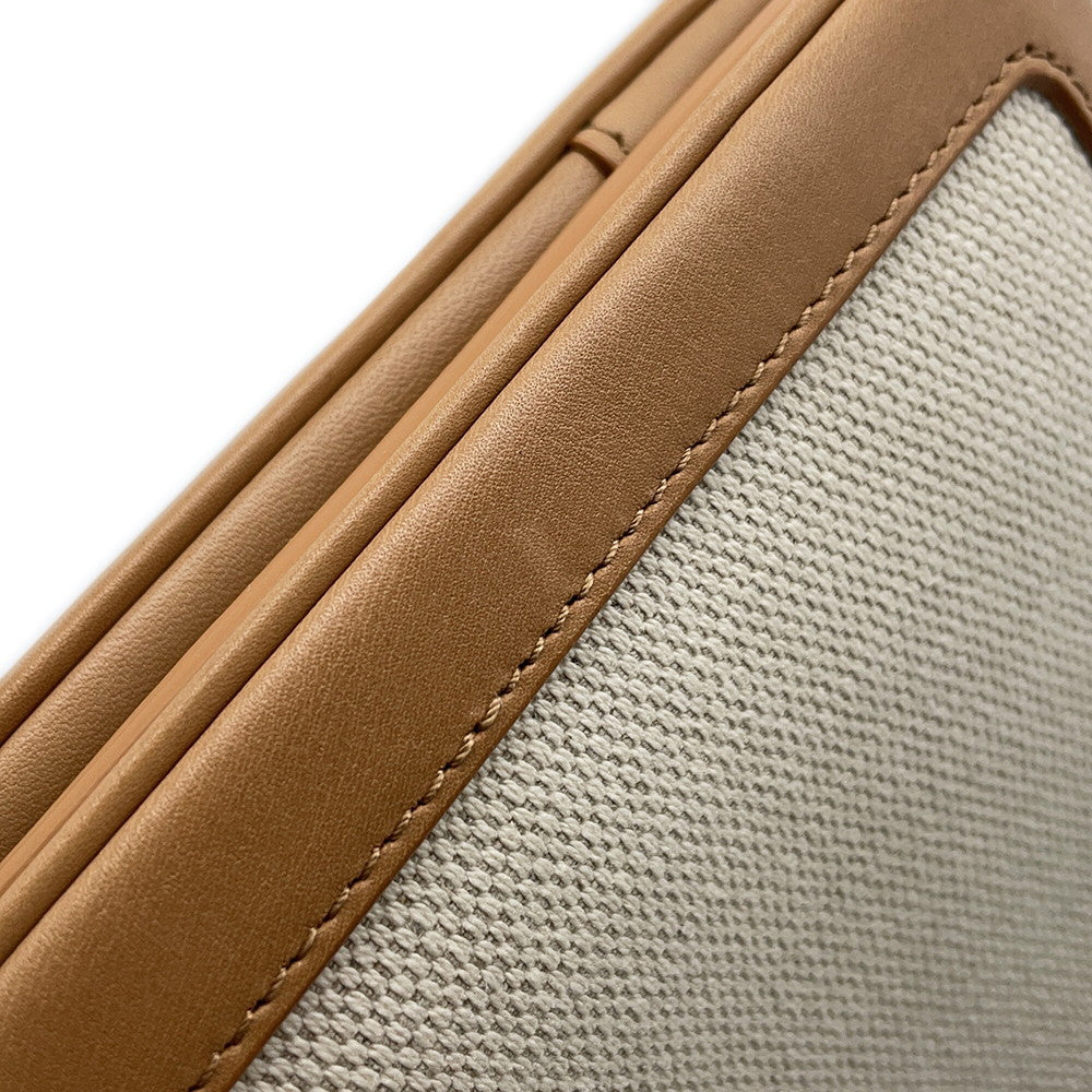 SAINT LAURENT PARIS Le Maillon Shoulder Bag Beige/Ivory729547 Leather Canvas