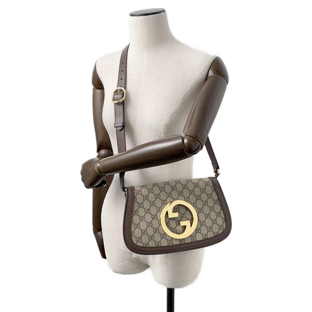 GUCCI Blondie GG Supreme Shoulder Bag Beige/Brown699268 GG SupremeCanvas
