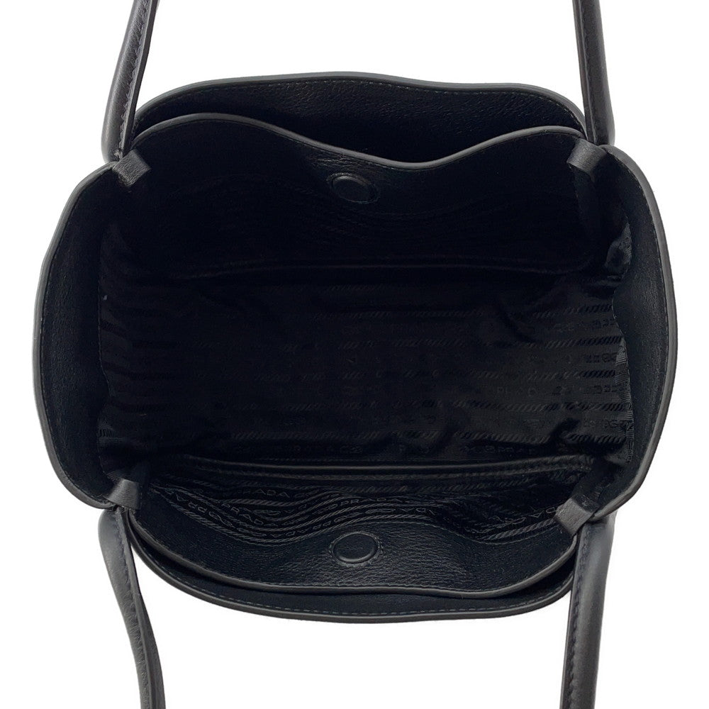 PRADA Mini Shopping Tote Bag Black1BG539 Soft Grain Leather