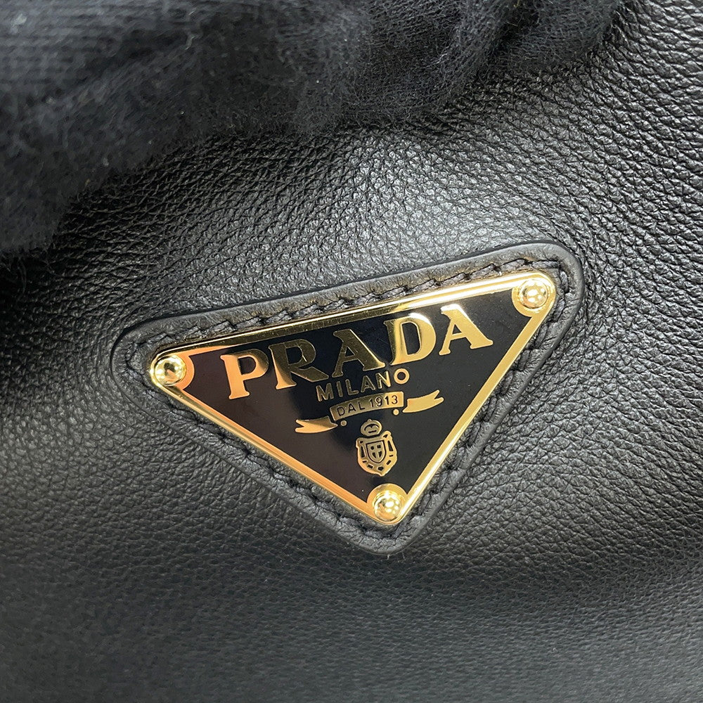 PRADA Mini Shopping Tote Bag Black1BG539 Soft Grain Leather