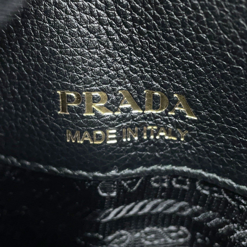 PRADA Mini Shopping Tote Bag Black1BG539 Soft Grain Leather