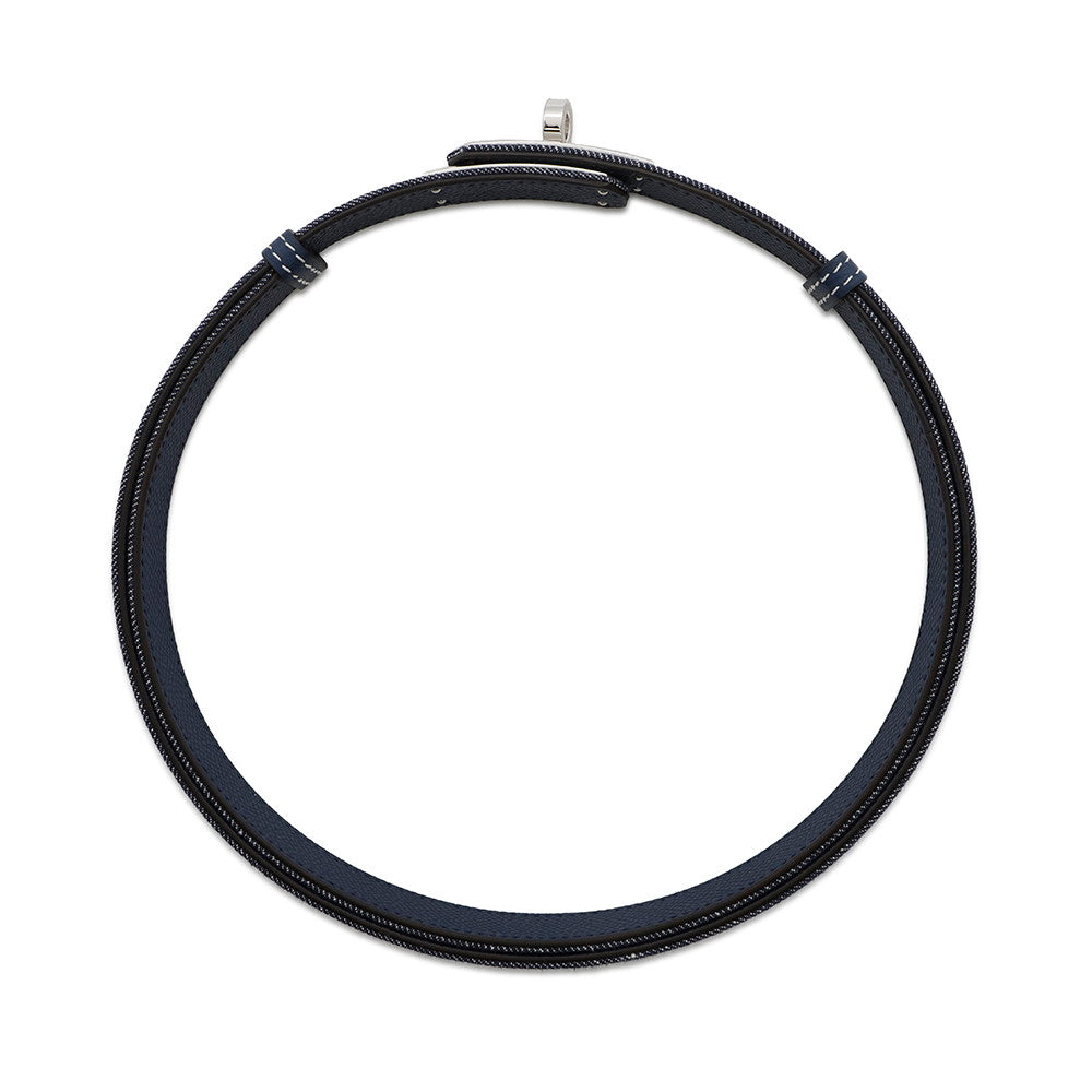 HERMES Kelly Jean Belt Blue Indigo/White/Blue Navy Epsom Denim