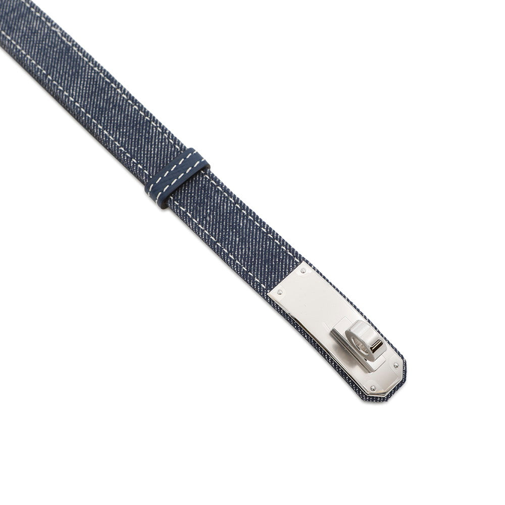 HERMES Kelly Jean Belt Blue Indigo/White/Blue Navy Epsom Denim