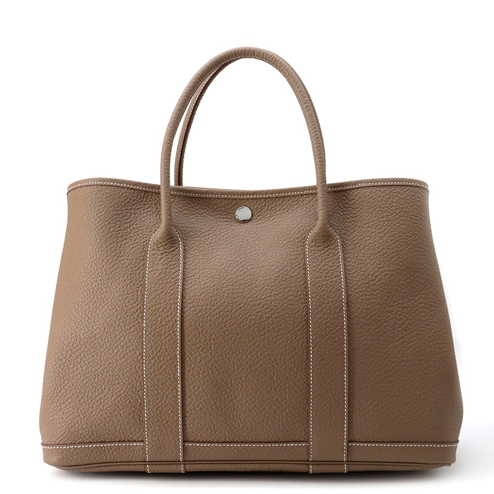 HERMES Garden Party Steeple Etoupe/Cadry Beige Country Leather Size PM