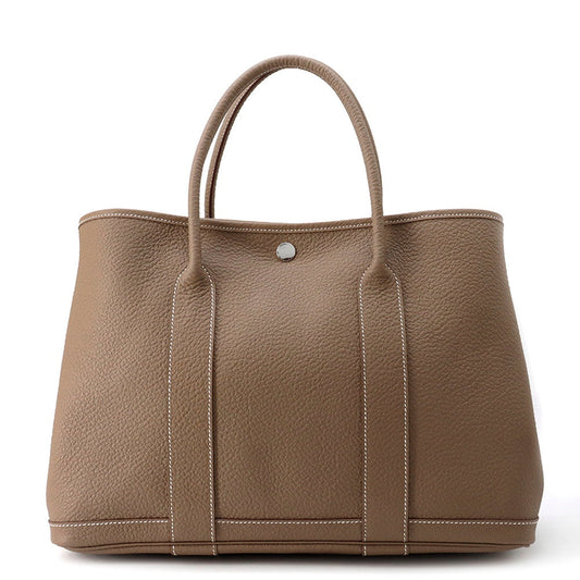 HERMES Garden Party Steeple Etoupe/Cadry Beige Country Leather Size PM