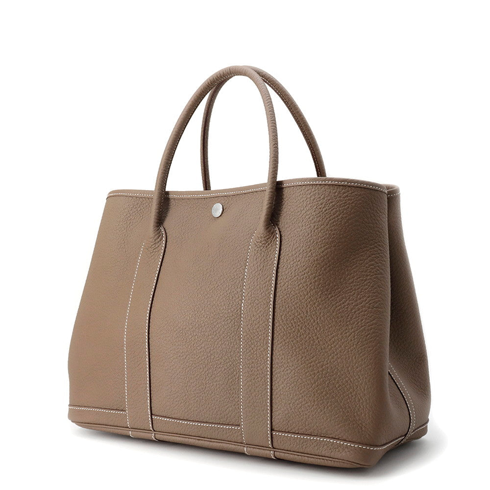 HERMES Garden Party Steeple Etoupe/Cadry Beige Country Leather Size PM