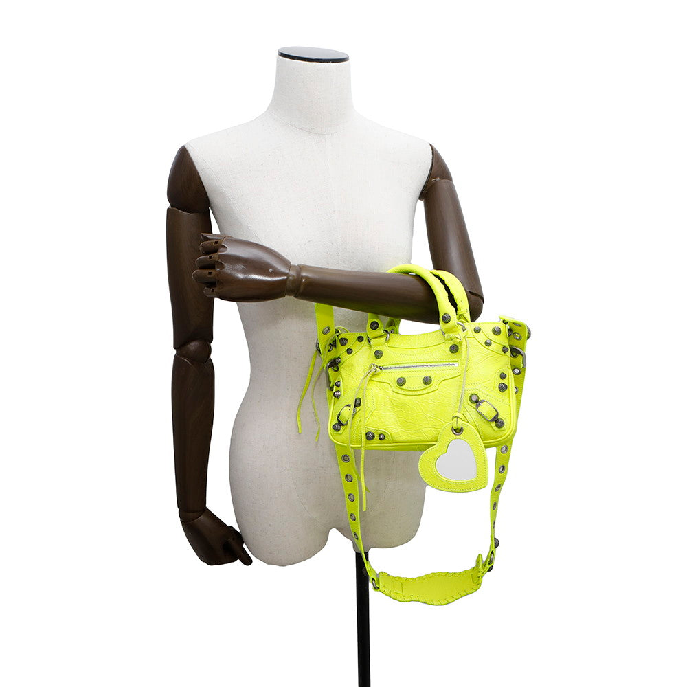 BALENCIAGA neo cagoule Neon Yellow751523 Arena Lambskin Size S