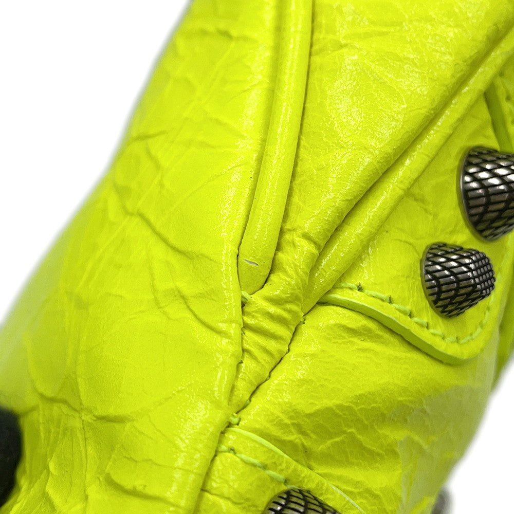 BALENCIAGA neo cagoule Neon Yellow751523 Arena Lambskin Size S