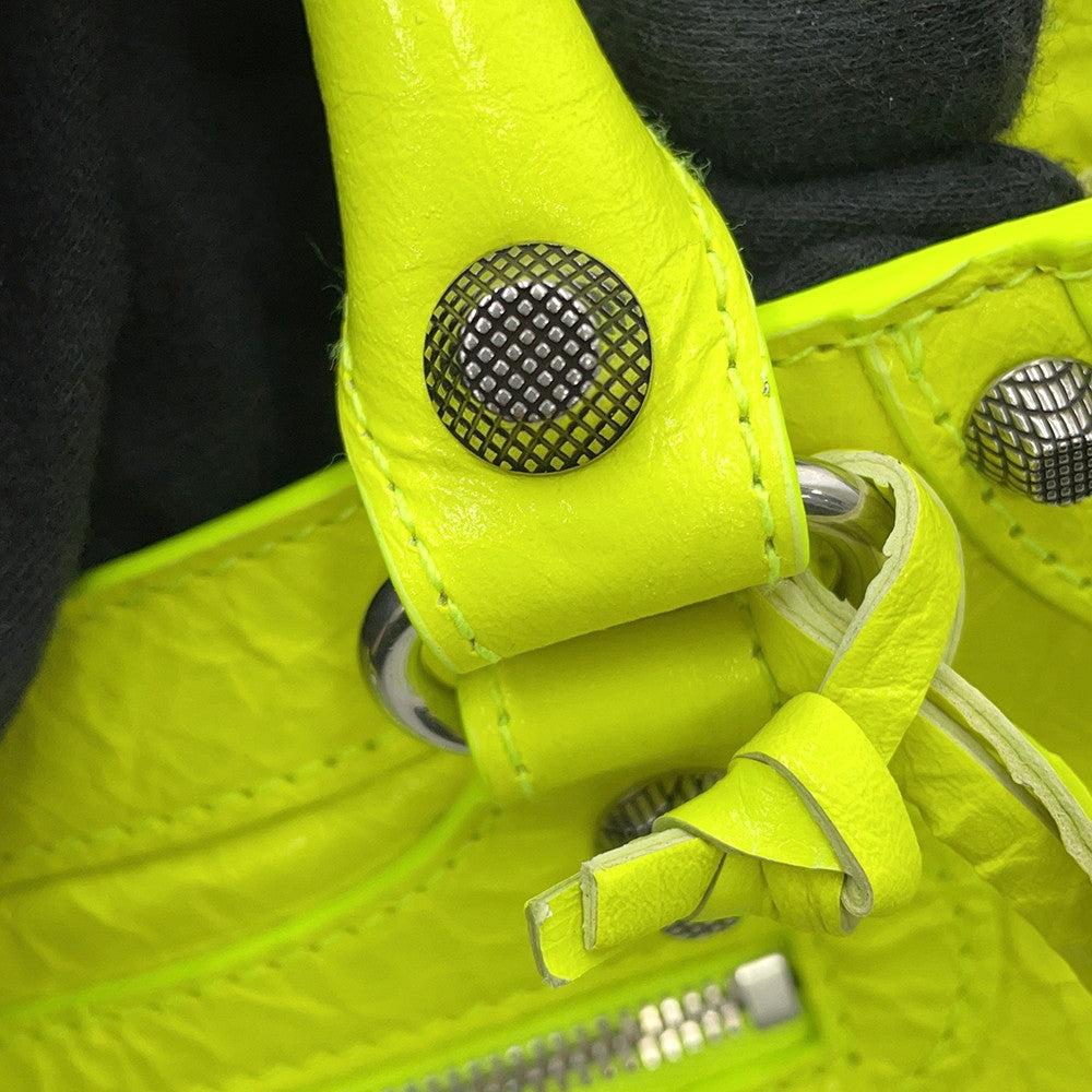 BALENCIAGA neo cagoule Neon Yellow751523 Arena Lambskin Size S