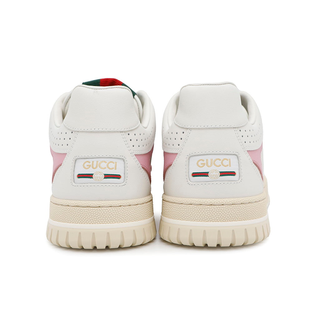 GUCCI Reweb Sneakers White/Pink785728 Leather Size 39.5