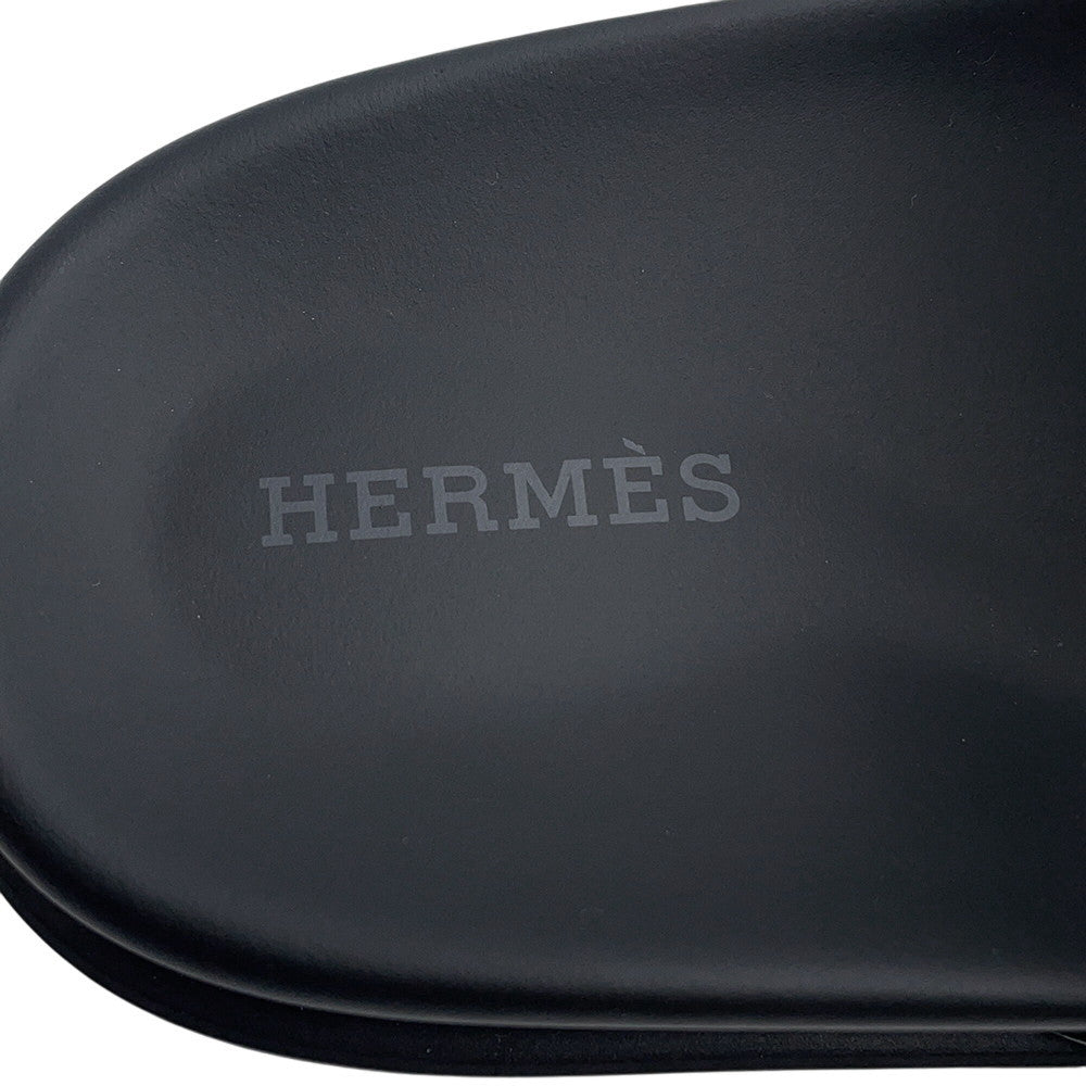 HERMES Sandals 《Extra》 Vert Electric/Violet/Black Leather Rubber Size 37.5
