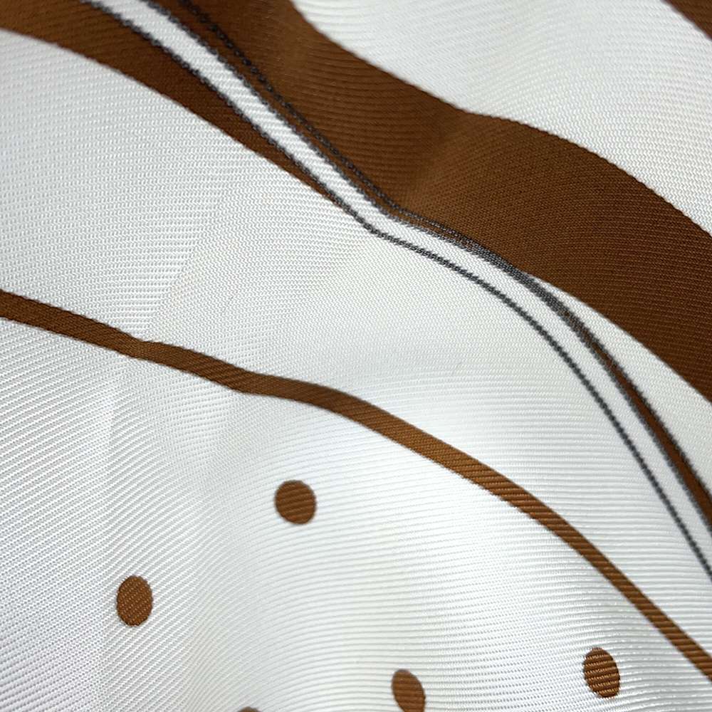 HERMES Giant Square Double Face Morning Walk Bandana Size 140 Black/White/Cuir Silk100%