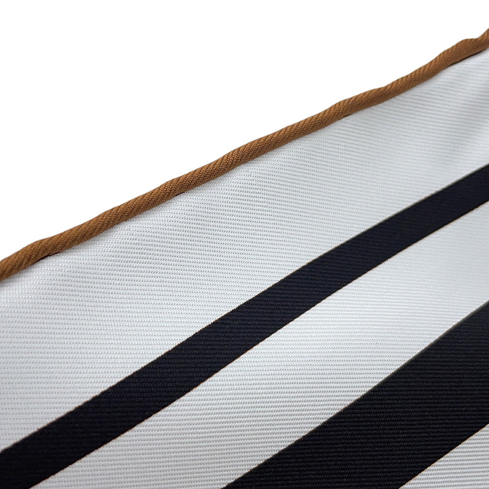 HERMES CAREDOUBLE FACE Morning Walk - Bandana Size 140 White/Black/Cuir Silk100%