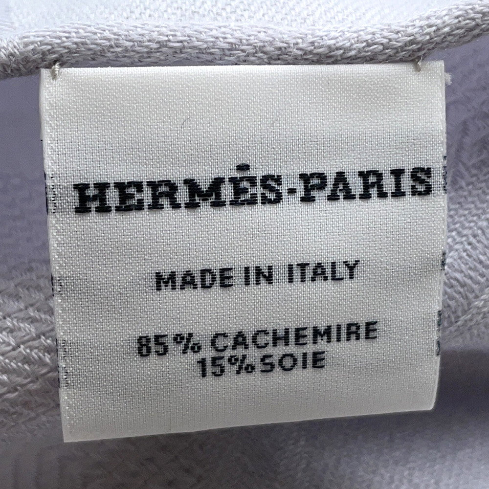 HERMES Stole New Libris Gris Nuage Cashmere85% Silk15%