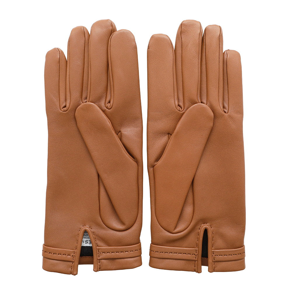 HERMES Dream Love Gloves Size 7 Cognac Lambskin