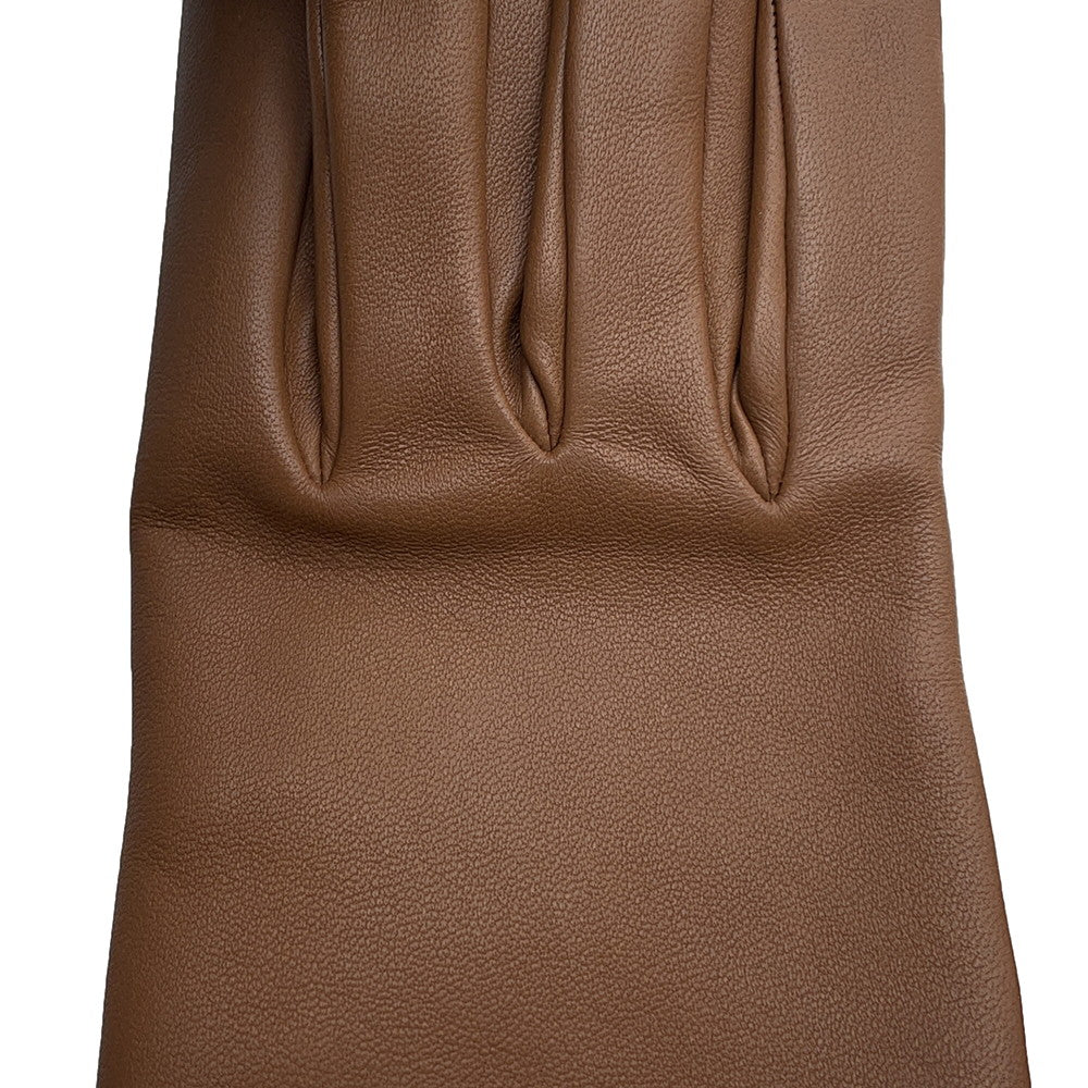 HERMES Dream Love Gloves Size 7 Cognac Lambskin