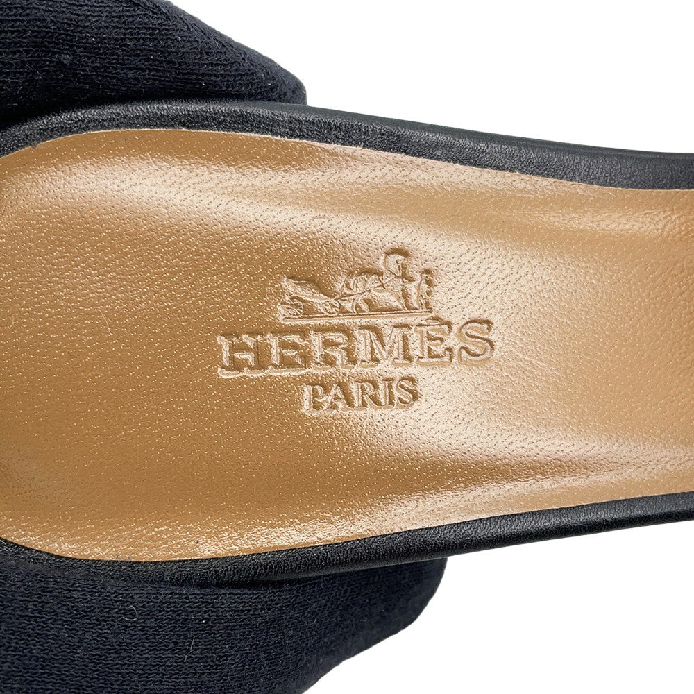 HERMES Oasis Black Leather Size 37