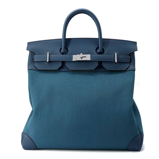 HERMES HAUT A COURROIES VertBosphore/Blue Toilet Military Evercolor Size 40