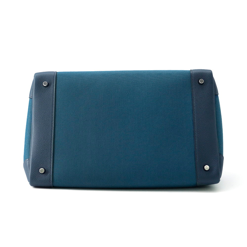 HERMES HAUT A COURROIES VertBosphore/Blue Toilet Military Evercolor Size 40