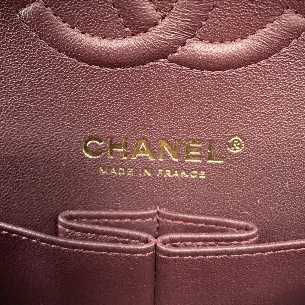 CHANEL Matelasse W Flap ChainShoulder Bag BlackA01113 Caviar Leather Size 23