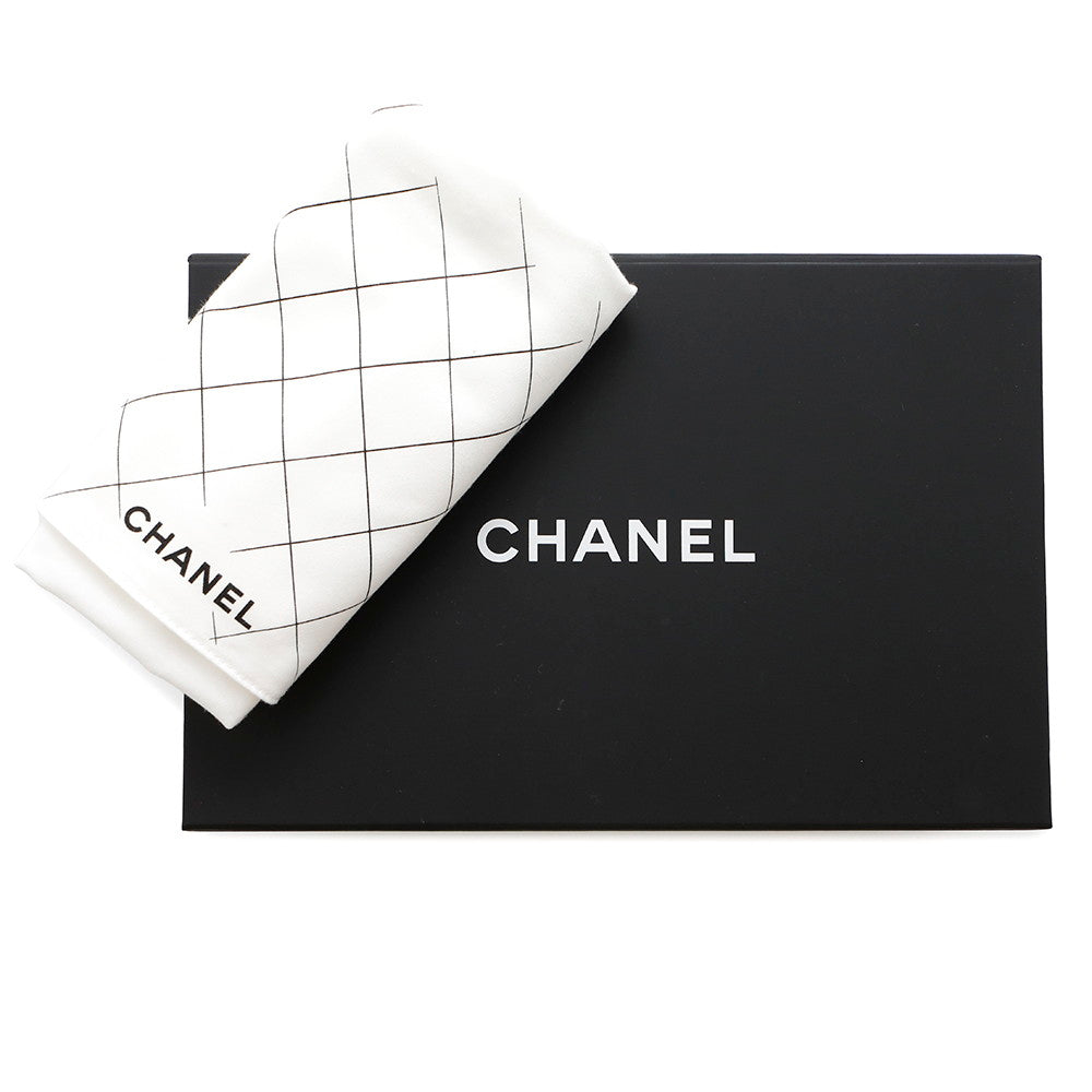 CHANEL Matelasse W Flap ChainShoulder Bag BlackA01113 Caviar Leather Size 23