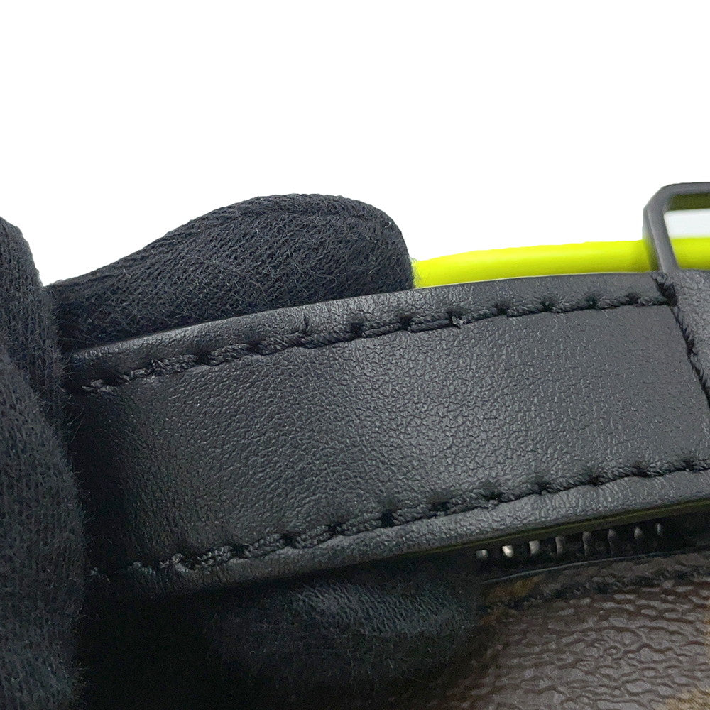 LOUIS VUITTON Christopher wearable wallet Noir/Neon YellowM80793 Monogram Macassar Canvas