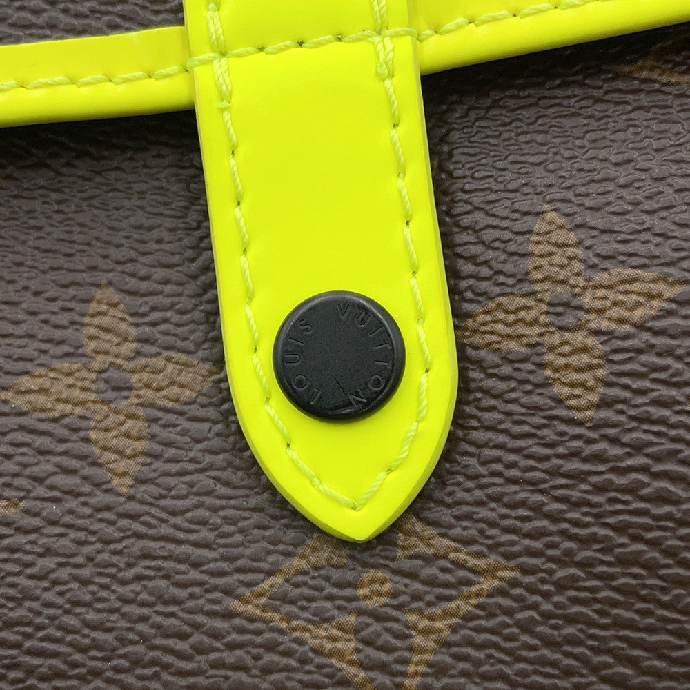 LOUIS VUITTON Christopher wearable wallet Noir/Neon YellowM80793 Monogram Macassar Canvas