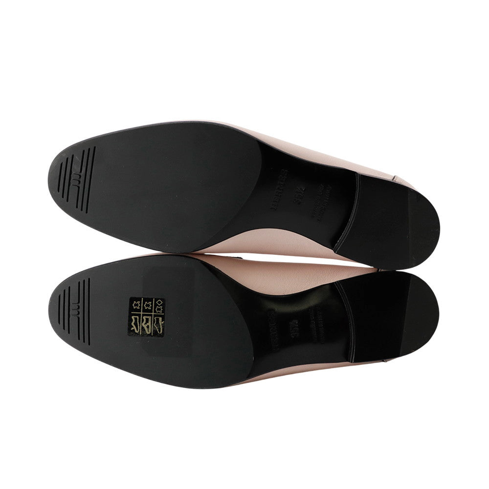 HERMES Mocassins Paris Pink Leather Size 35 1/2