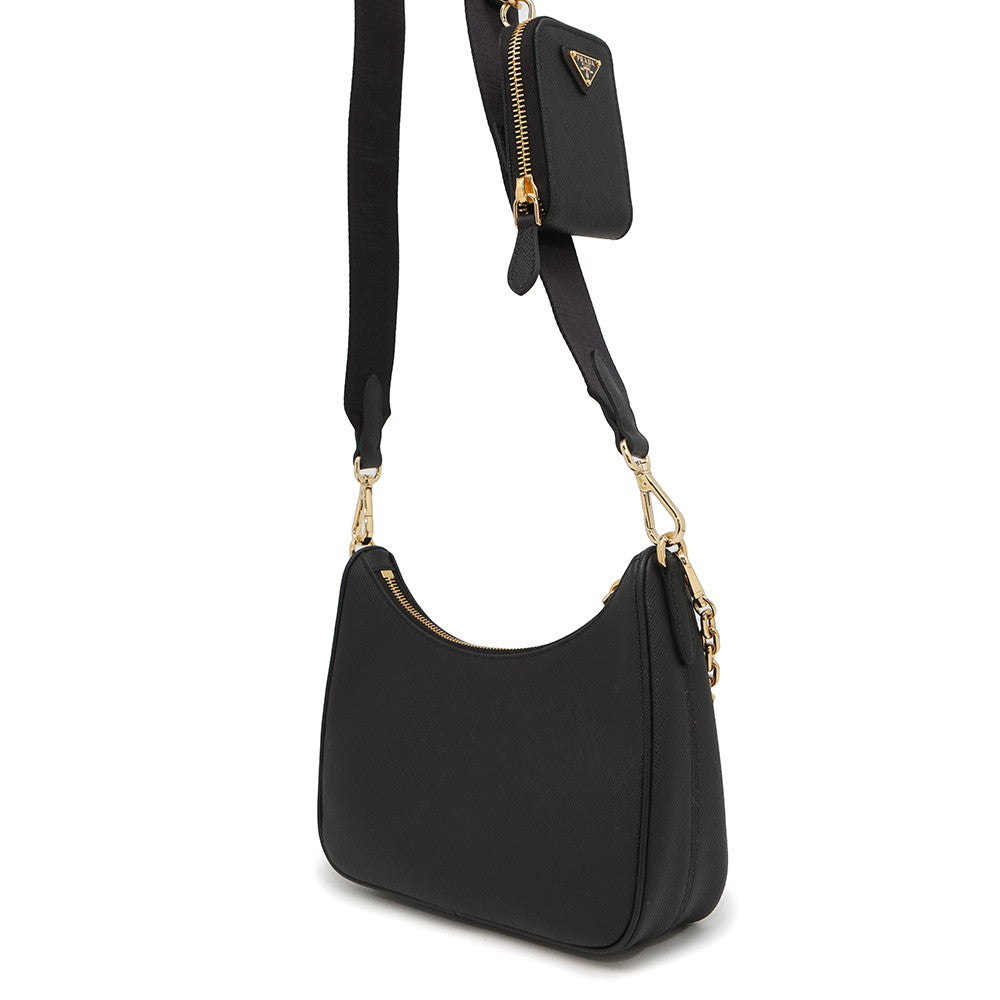 PRADA e-Edition 2005 Saffiano LeatherLeather Bag Black1BH204 Saffiano LeatherLeather