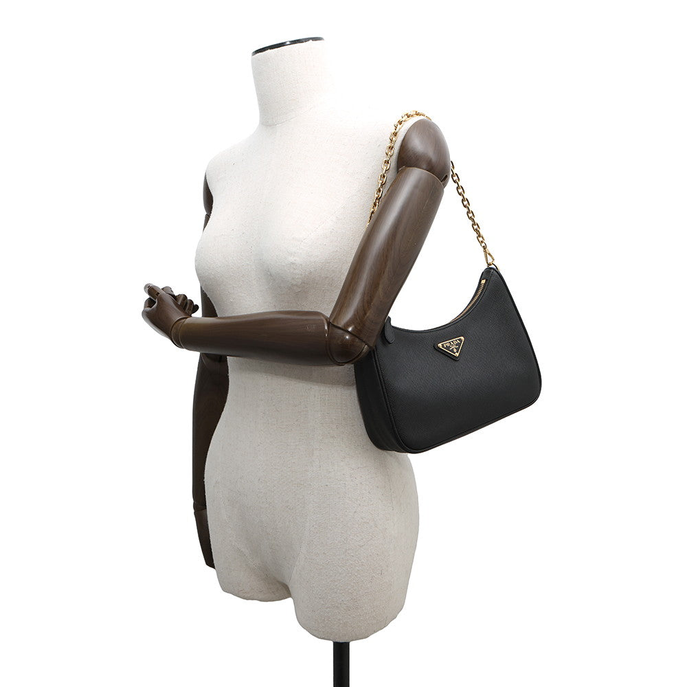 PRADA e-Edition 2005 Saffiano LeatherLeather Bag Black1BH204 Saffiano LeatherLeather