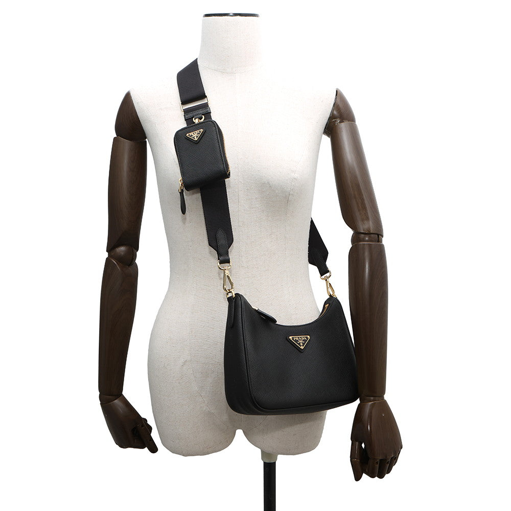 PRADA e-Edition 2005 Saffiano LeatherLeather Bag Black1BH204 Saffiano LeatherLeather