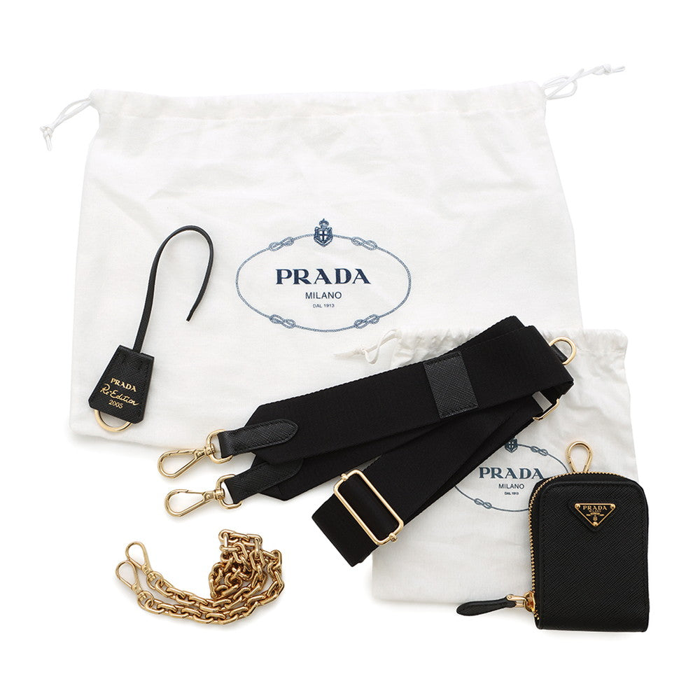 PRADA e-Edition 2005 Saffiano LeatherLeather Bag Black1BH204 Saffiano LeatherLeather