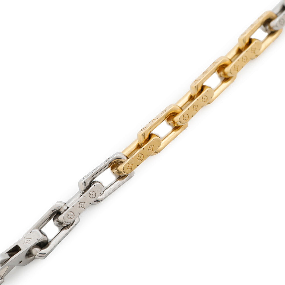 LOUIS VUITTON Bracelet Chain Monogram Size L Gold/SilverM1555L Metal