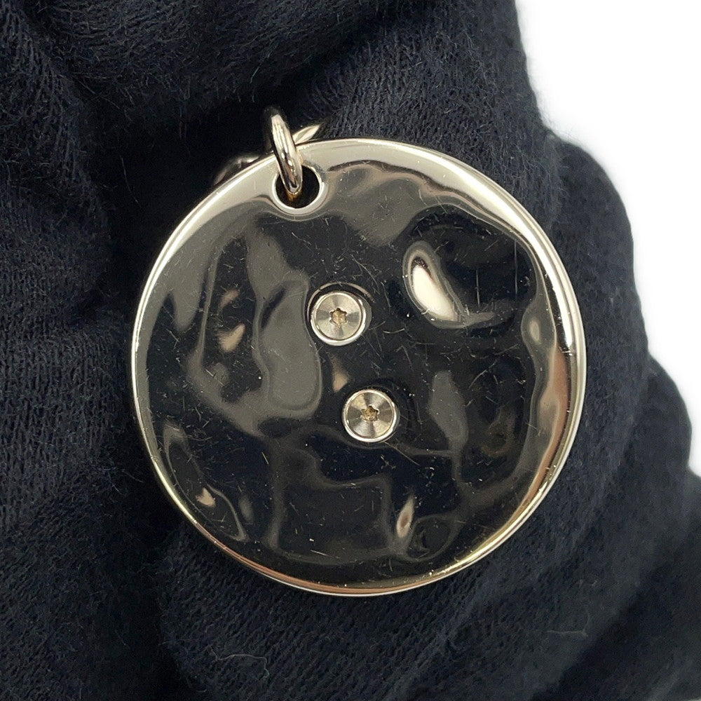 CHANEL Choker Necklace CC Logo Round Plate Gold Metal Rhinestone