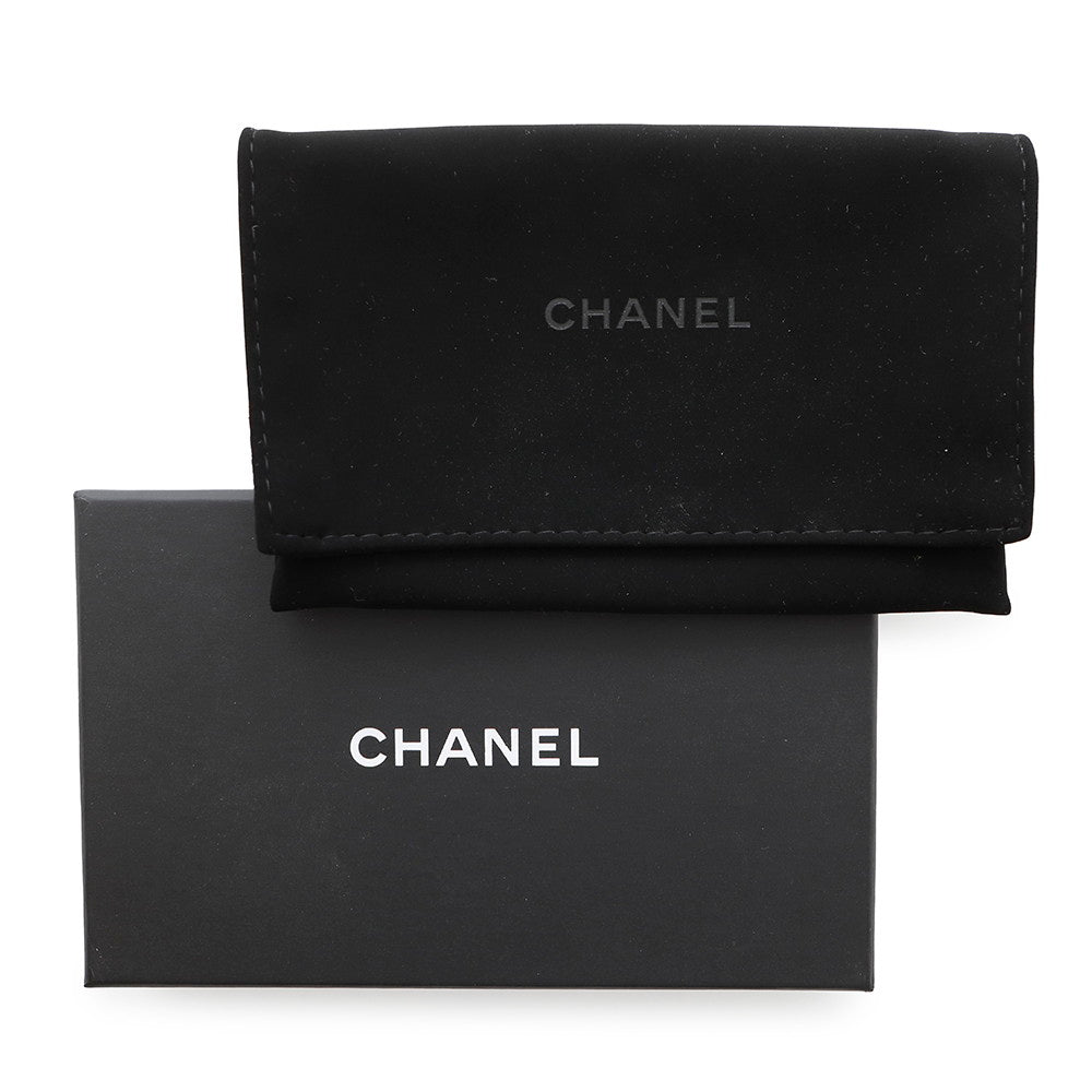 CHANEL Choker Necklace CC Logo Round Plate Gold Metal Rhinestone