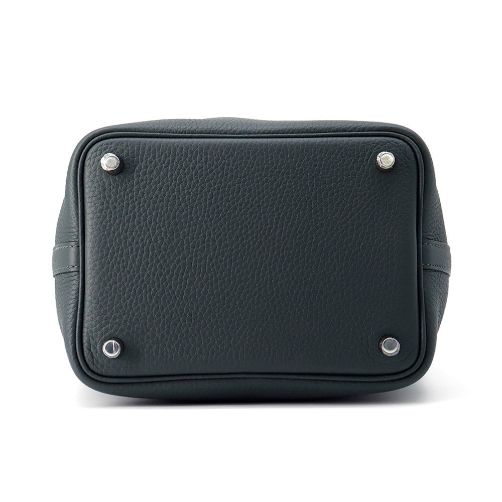 HERMES Picotin Lock Eclat Vert Mangrove/Guripantan Taurillon Clemence Swift Leather Size PM
