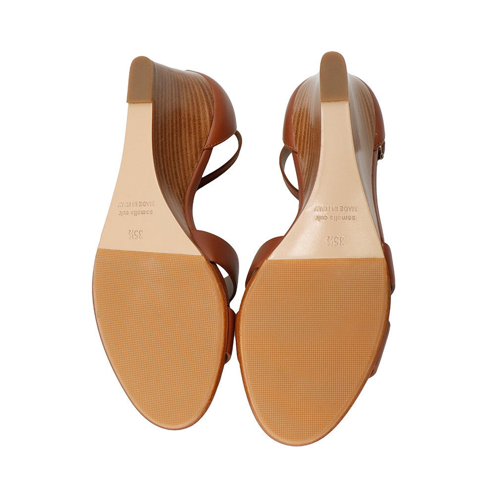 HERMES Sandals Legend Gold Calf Leather Size 351/2